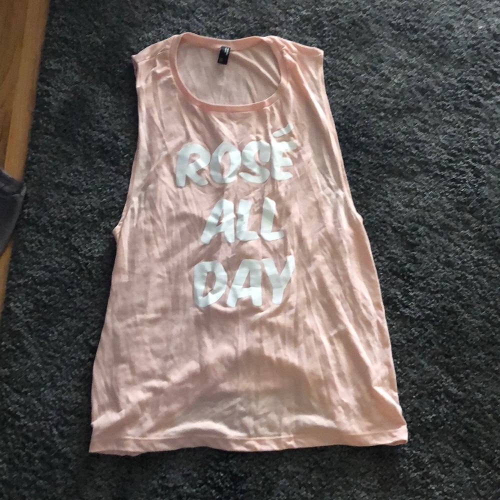 Pale pink Rose All Day muscle tank